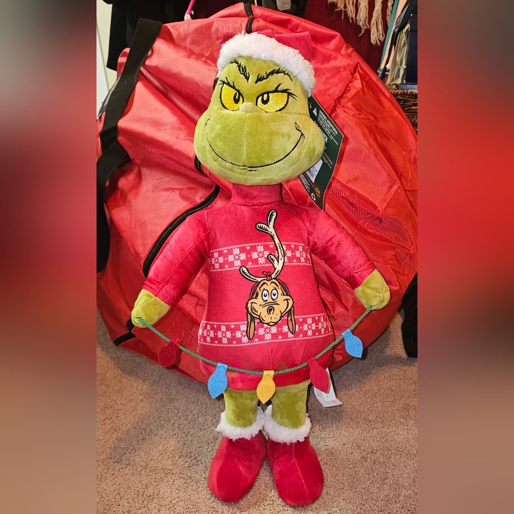 NWT. Gemmy. Dr. Seuss The Grinch Standing Plush Holiday Greeter.